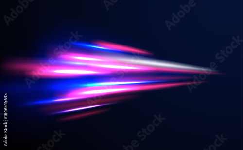 Panoramic high speed technology concept, light abstract background. Racing cars dynamic flash effects city road with long exposure night ligh. The light lines of the road png 
