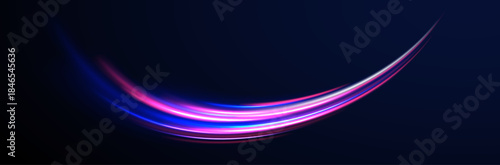 Png futuristic technological style. Png abstract background with speed lines. Neon color rays vector abstract background. The light lines of the road a blue light background creating of movement