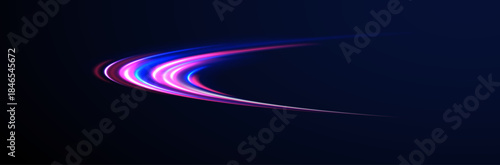 Night road with abstract car light trails PNG suitable for speed motion graphics, vector city backgrounds, futuristic automobile designs, and dynamic illustration projects