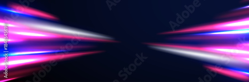 Futuristic car light trails with vector motion effect PNG