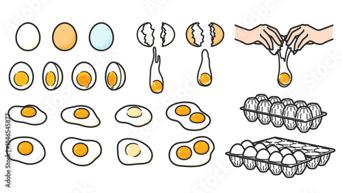 たまごのイラストセット・バリエーション