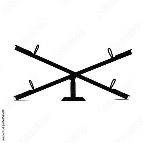 Black and white seesaw illustration