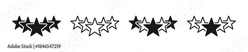 Five stars, 5 star icon. Customer feedback, rating review flat icon