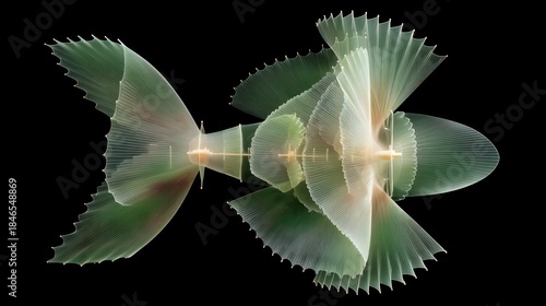 Transparent Fish X-ray Style Illustration.