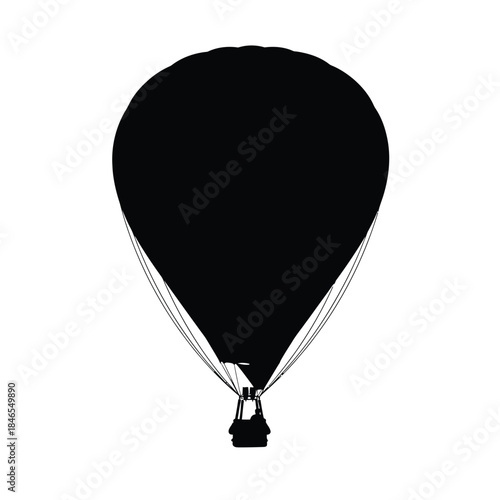 Black hot air balloon silhouette