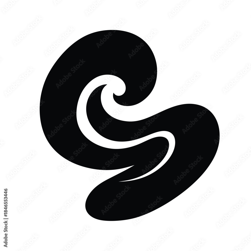 Naklejka premium Abstract black and white swirl design