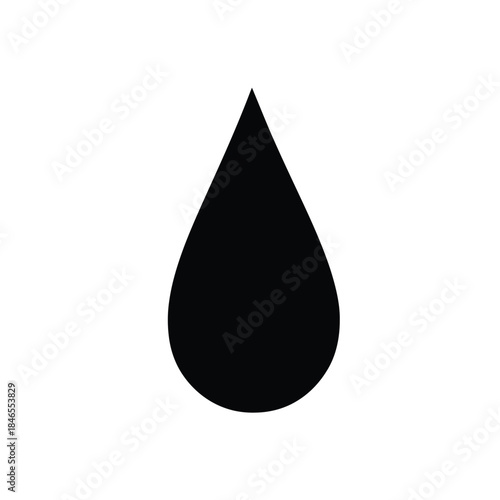 Minimalistic black teardrop icon on transparent background