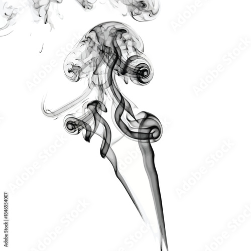 Abstract smoke swirls on transparent background