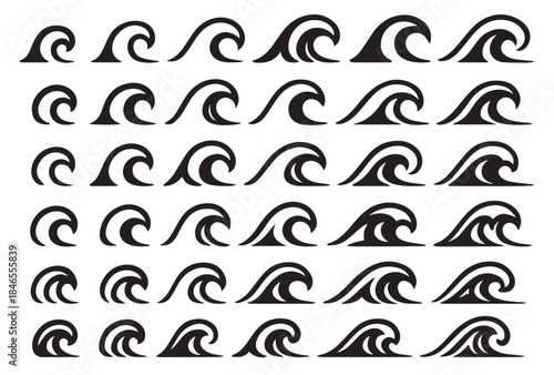 Mega Bundle of Ocean Wave Icons and Graphics - Diverse Styles and Vectors
