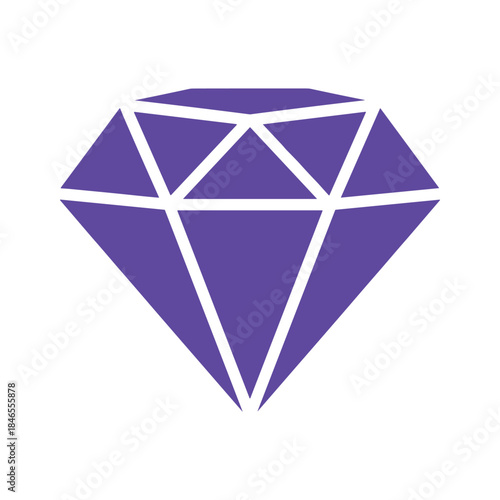 Purple diamond icon on white background
