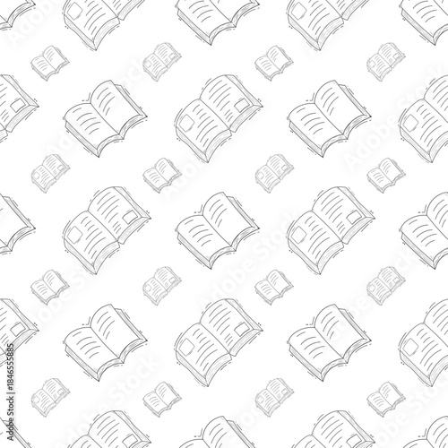 Hand drawn book seamless pattern background
