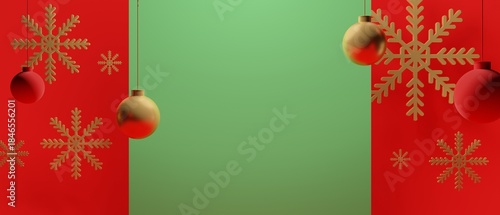 Foto 3d illustration rendering scene abstract background for merry xmas holiday decor