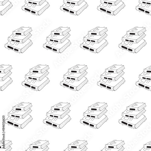 Hand drawn book seamless pattern background