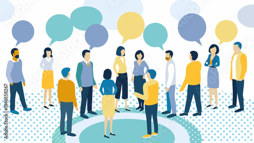 Diverse group of people communicating effectively in a circle