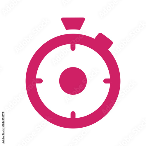 Pink stopwatch icon on white background