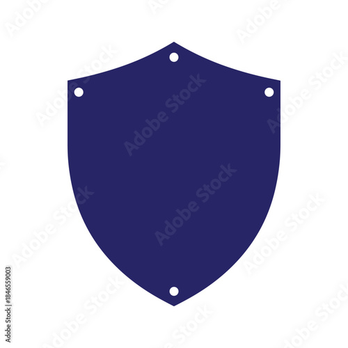 Blue shield icon with rivets