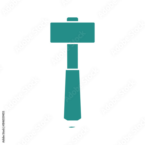 Teal sledgehammer icon on white background
