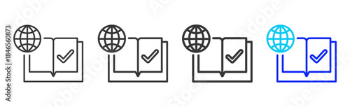 global accessibility Icon Set Collection in Creative Outline Style for Technology Platforms Featuring Multiple Thickness Variations Suitable for Education Apps Digital Systems