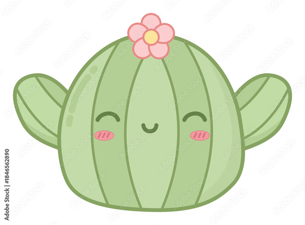 Naklejka premium Cheeky Winking Cactus Character Sticker