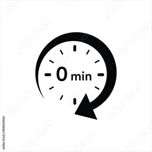 Zero minute timer icon representing instant action and urgent deadlines