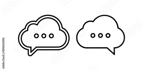 Illustrator Chat Bubble Icons Messaging Typing And Online Communication Symbols