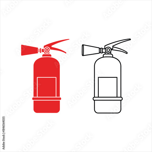 Fire extinguisher icons representing safety and emergency equipment symbols