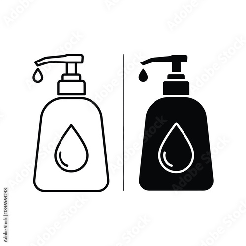 Illustrator Icon Set Liquid Soap Dispensers Hygiene and Sanitizer Symbols