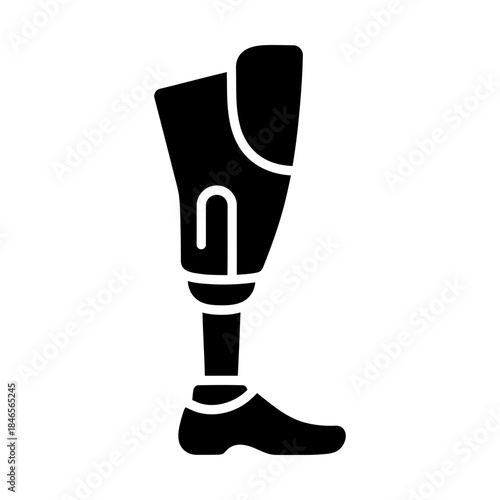 prosthetic leg glyph icon