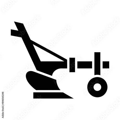 agricultural plow glyph icon