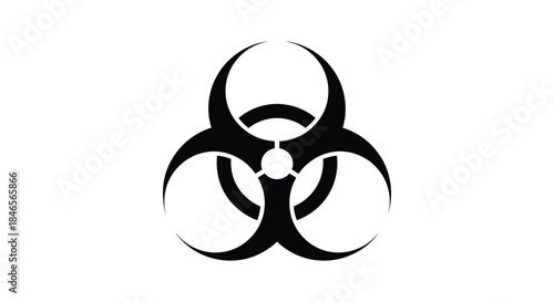 A striking depiction of the biohazard symbol a universally recognized warning in silhouette