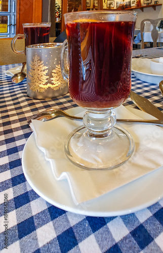 Wallpaper Mural A glass of hot mulled wine served in a small restaurant Torontodigital.ca