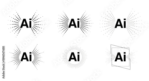 Set of six different ai logos with various styles and designs, showcasing modern and creative branding concepts