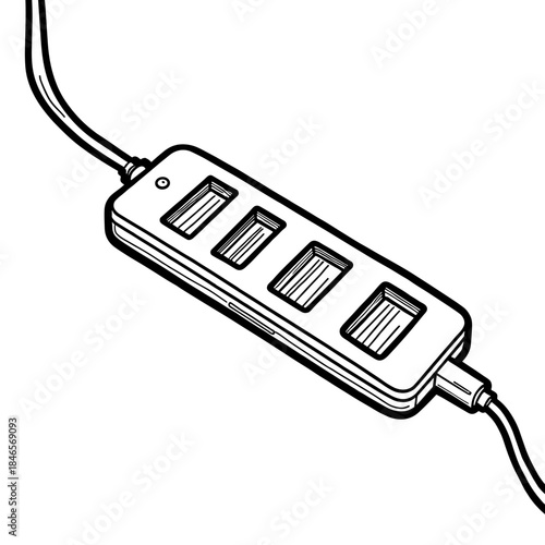 USB hub with multiple ports, technology accessory and connectivity solution for devices