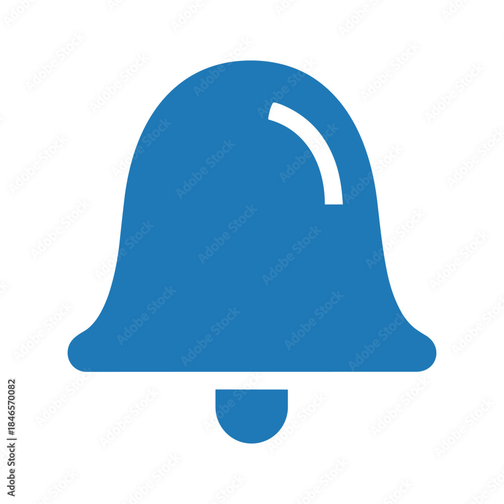 Fototapeta premium Blue bell icon on white background