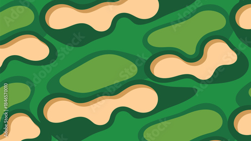 Vibrant green and beige abstract pattern with dynamic shapes
