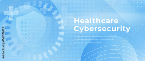 Soft pastel blue medical gradient background with abstract lines, circles and a light shield silhouette. Clean healthcare bg for insurance design, wellness, clinics and modern medical presentations