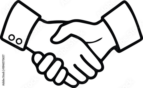 Handshake Outline Icon Vector.