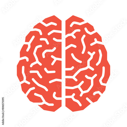 Human brain icon in red