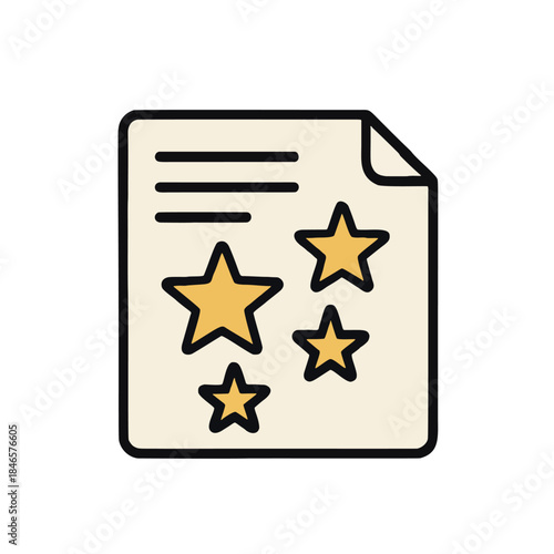 Icon "Skills-Based Hiring" - Stars representing abilities (soft & hard skills) replacing a bachelor's degree on a CV.