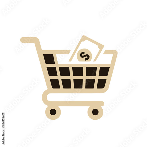 Icon "Hyperinflation Survival" - A full shopping cart containing only a few banknotes.