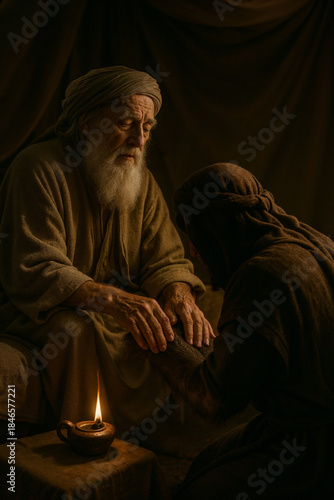 Jacob Receiving Isaac’s Blessing While Disguised with Goat Hair