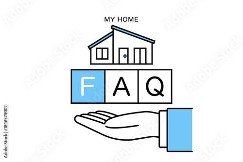 マイホーム購入や建設の際のよくある質問を提示する際に使えるイラスト素材