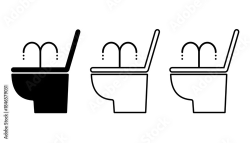 トイレのウォシュレットをイメージしたアイコンセット