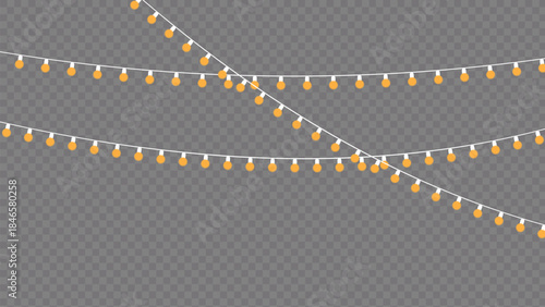 String of Orange Christmas Lights vector illustration