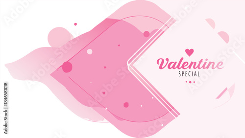 Abstract heart aura with silky pink waves and light dreamy background for valentine's day