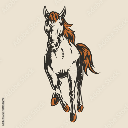 Horse running with grace