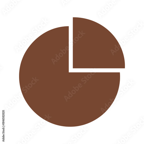 Brown pie chart on white background