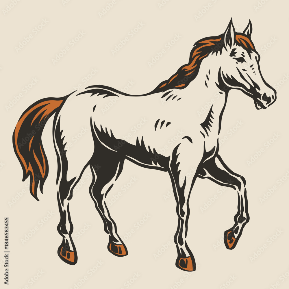 Obraz premium Graceful horse strolls
