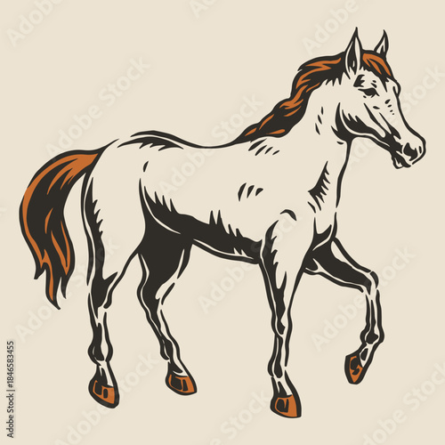 Graceful horse strolls