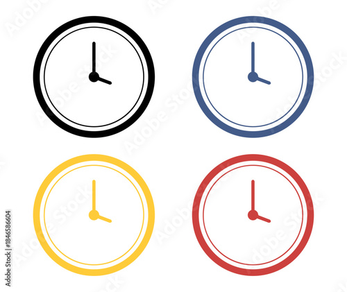 “clock icon set, minimal vector time symbol design”